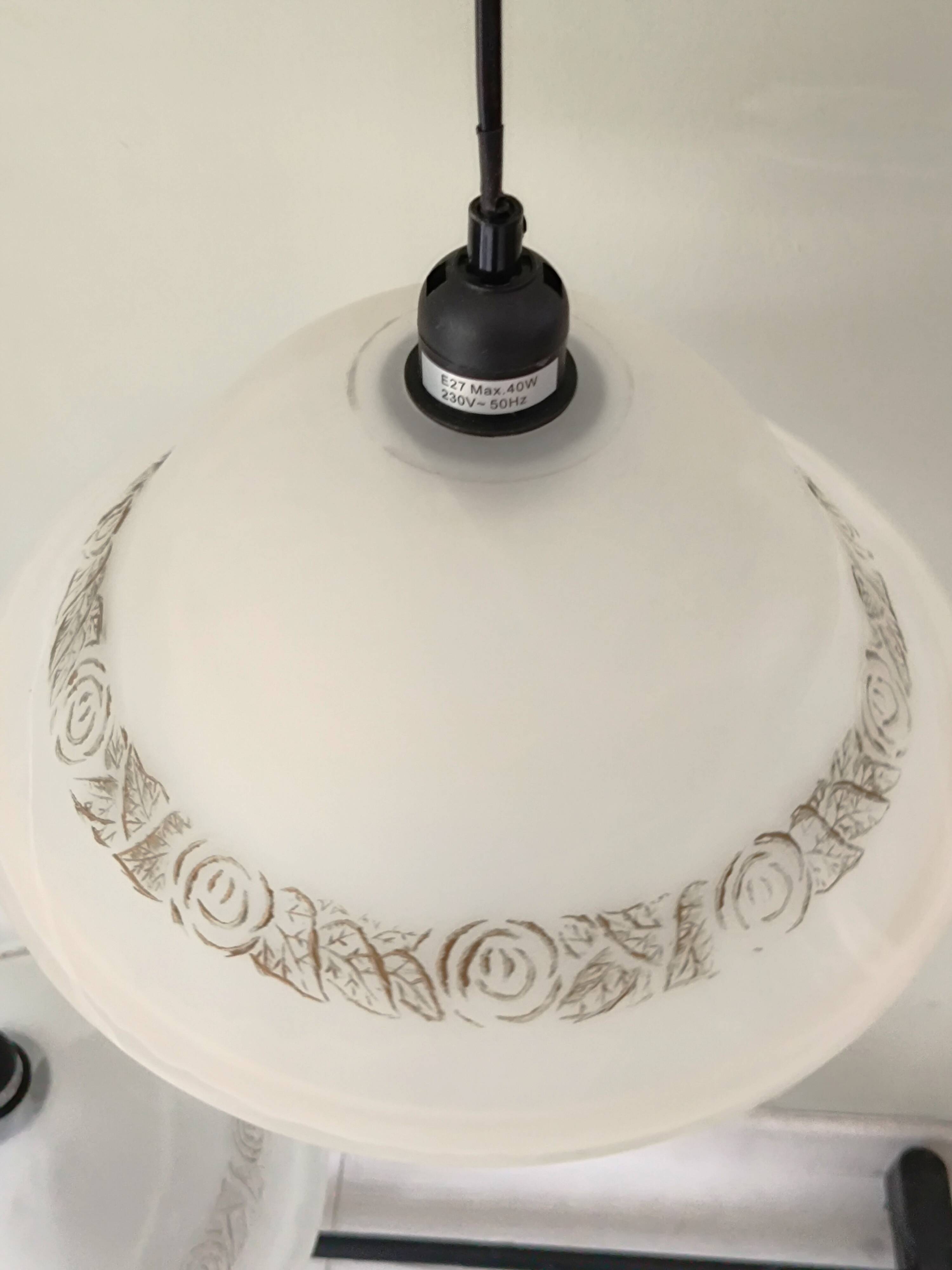 Pair of glass paste chandeliers