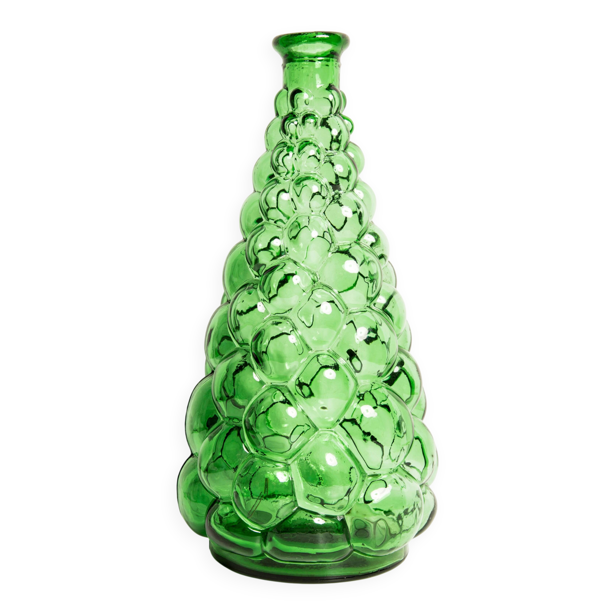 Rare green glass carafe Empoli from the mid-century, Italy, 1960s.