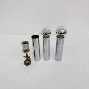 Set of 3 minimalist chrome tube ceiling / wall lamps, 1970s