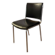 Vintage chair in black faux leather and chrome metal