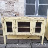 Buffet double patine  jaune tendre