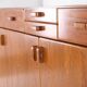Oak and brushed metal sideboard
