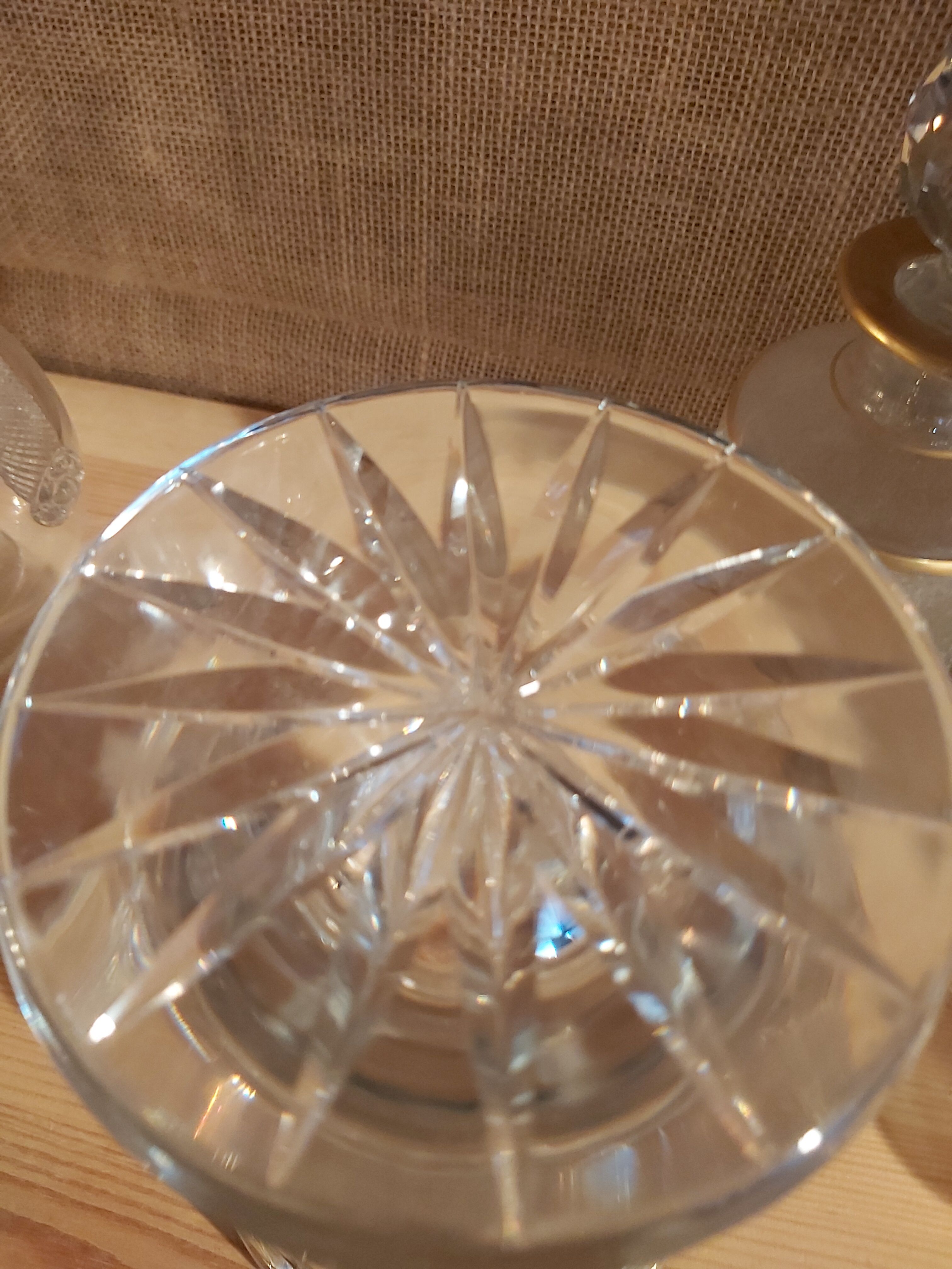 Cut crystal candy pot h 33 cm