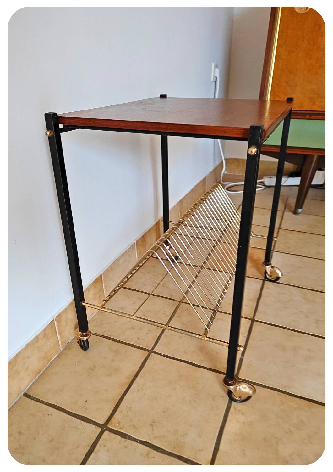 Mid-Century Vinyl Cart