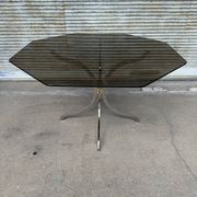 Smoked glass and chrome dining table, 1970s