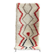 Tapis berbère vintage marocain  – 75x165 cm – Rouge & noir