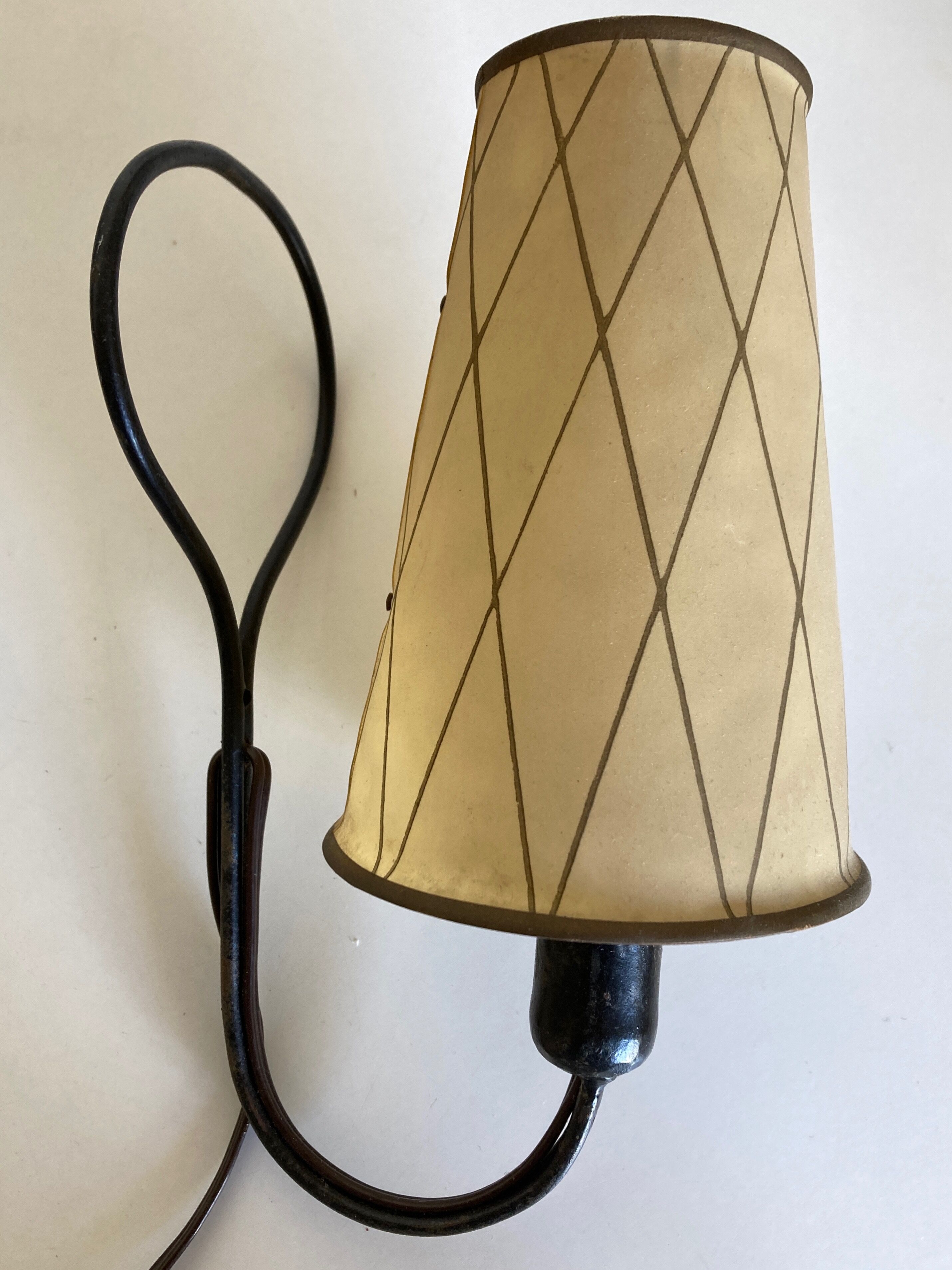 Art deco beaten iron wall lamp