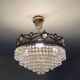 Vintage chandelier cascade of crystal and brass tassels