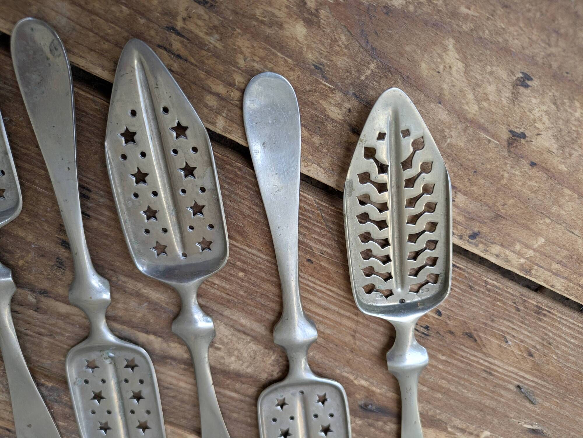 Set of 6 antique absinthe spoons Combault