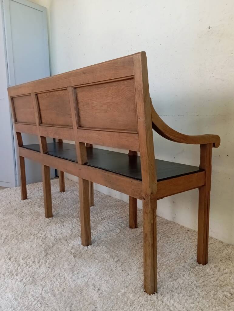 Early 20th-century solid oak bench