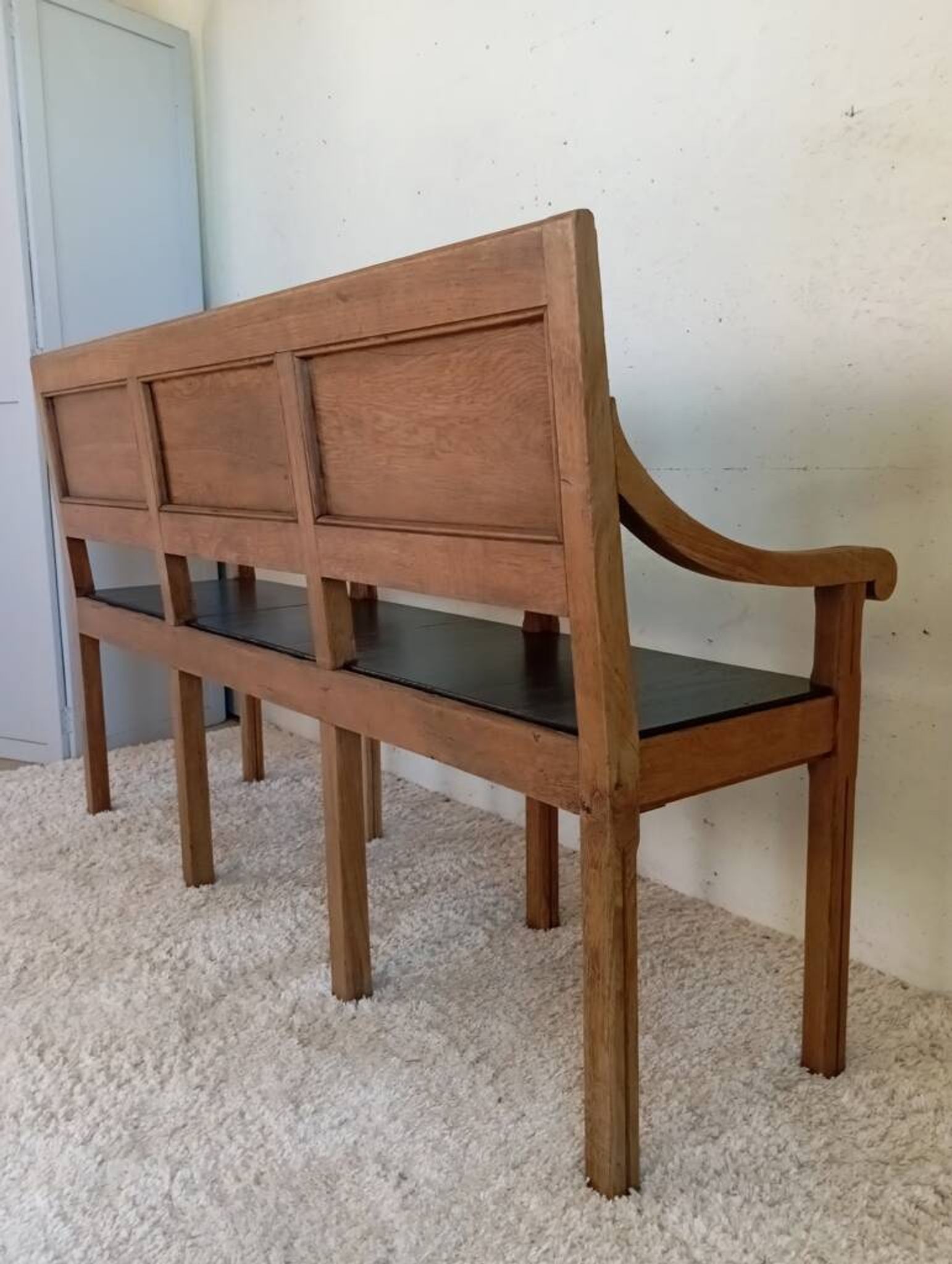 Banquette début XXème en chêne massif