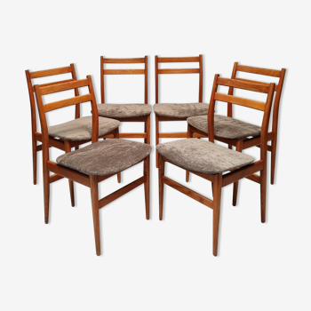 Suite de 6 chaises françaises - orme - ca 1960