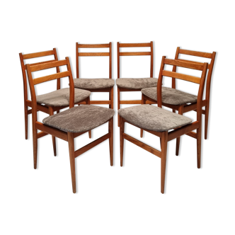 Suite of 6 french chairs - elm - ca 1960