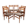 Suite of 6 french chairs - elm - ca 1960