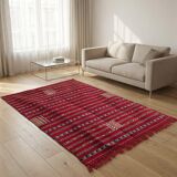 Moroccan kilim rug red 140x230 cm