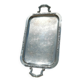 Silver metal serving tray