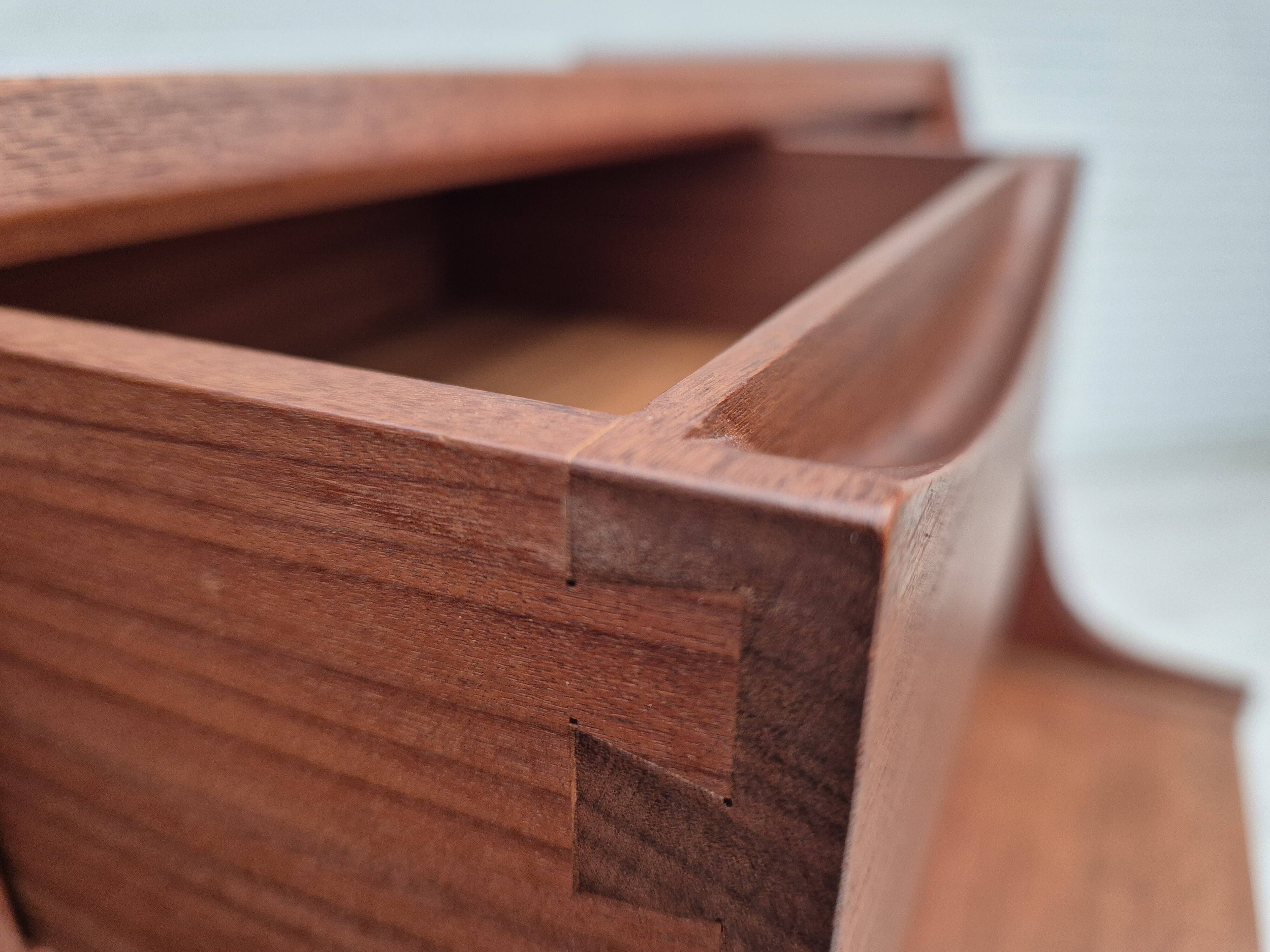 1960s, Danish chest of drawers, original condition, foldable mirror, solid teak wood.