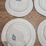 Lot of 4 flat plates Creil Montereau model Flora