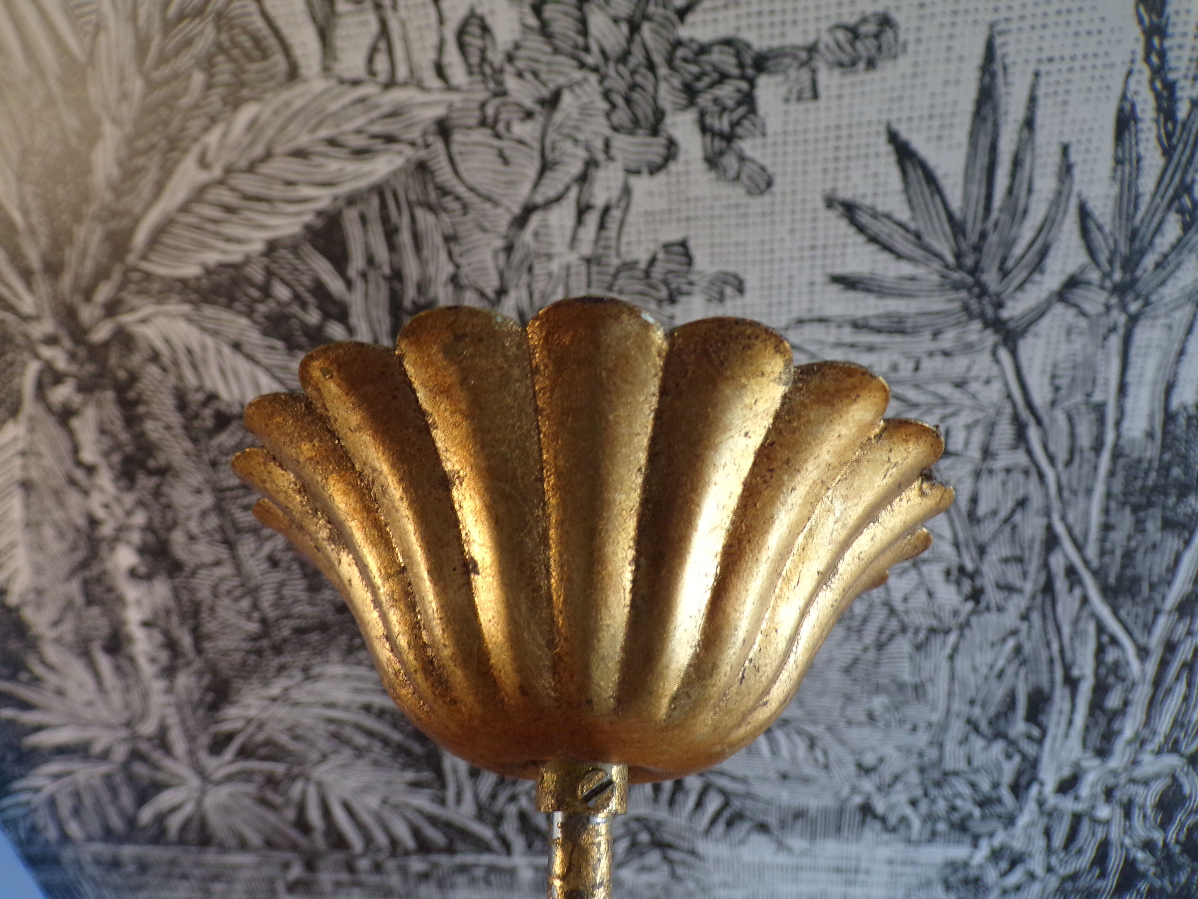 Chandelier bouquet of golden iron flower 5 fires