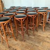 Series of 16 curved wooden bar stools dlg Thonet Baumann Fischel