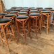 Series of 16 curved wooden bar stools dlg Thonet Baumann Fischel