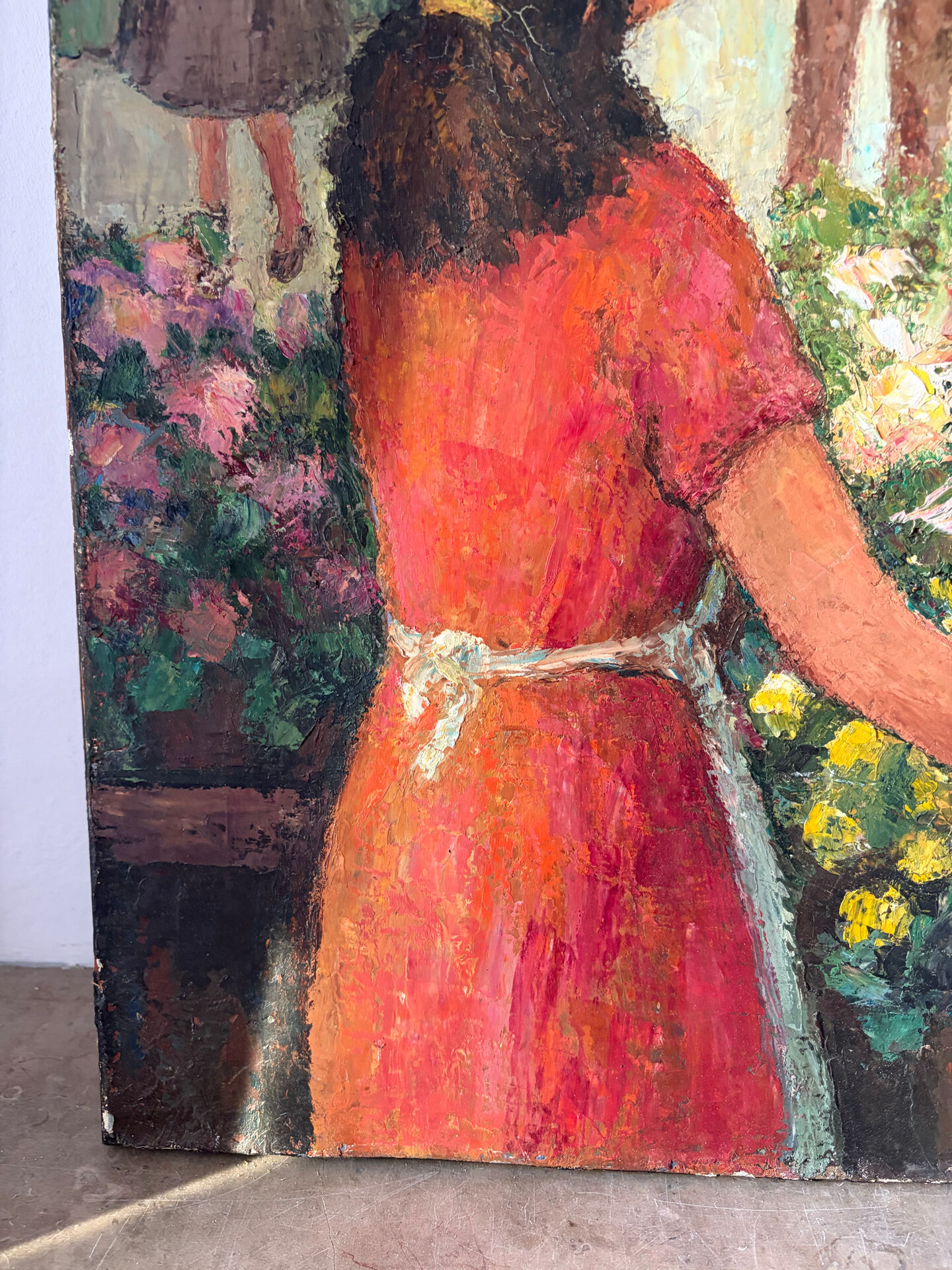 The Little Merchant, florist, oil on canvas