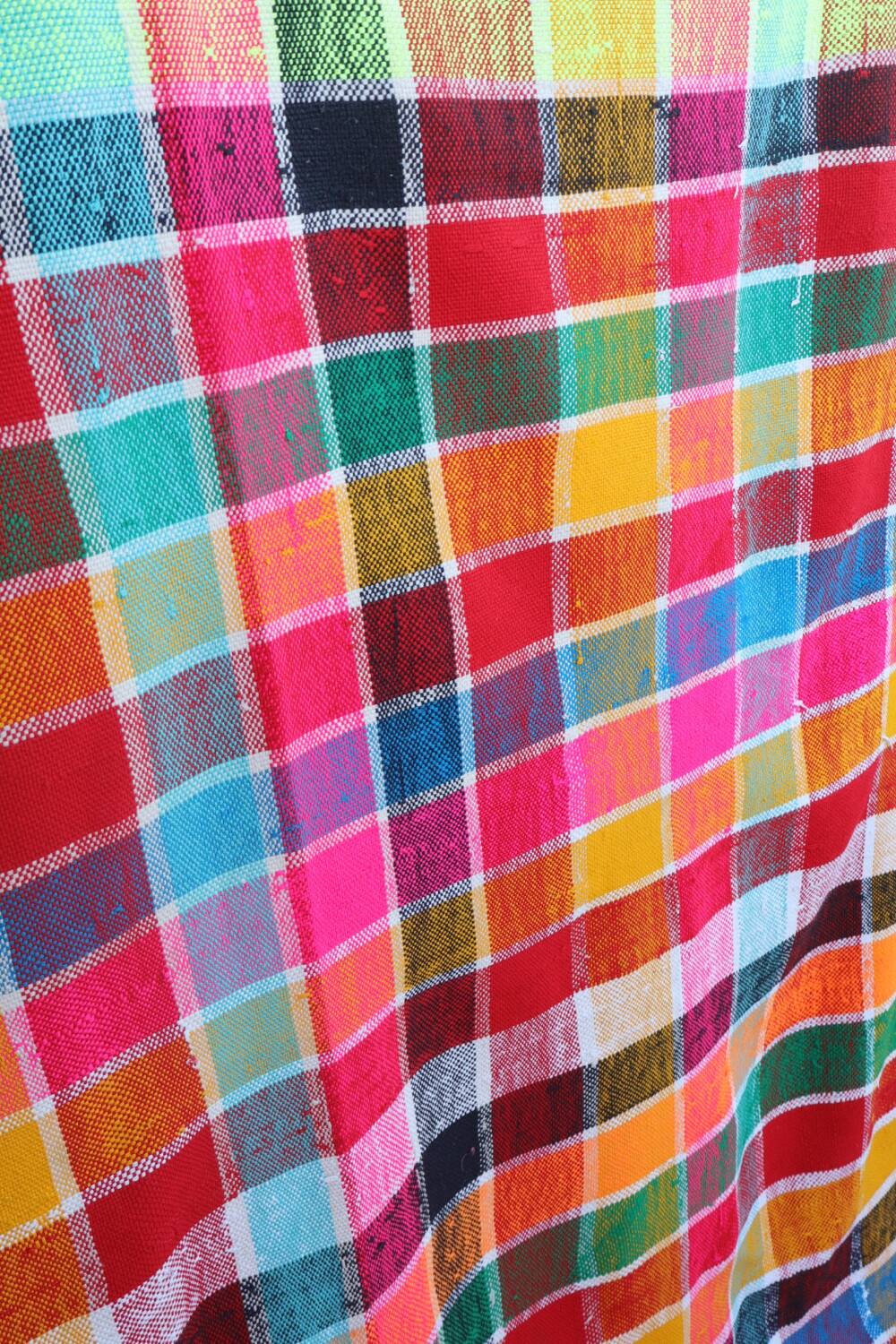 Berber Haïk blanket with multicolored checks