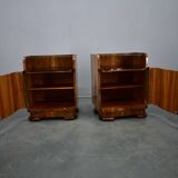 1940s pair of Art Deco bedside tables, Czechoslovakia