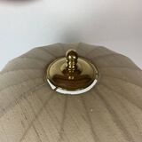 Large chunky brutalist Danish copper table lamp with mushroom shade