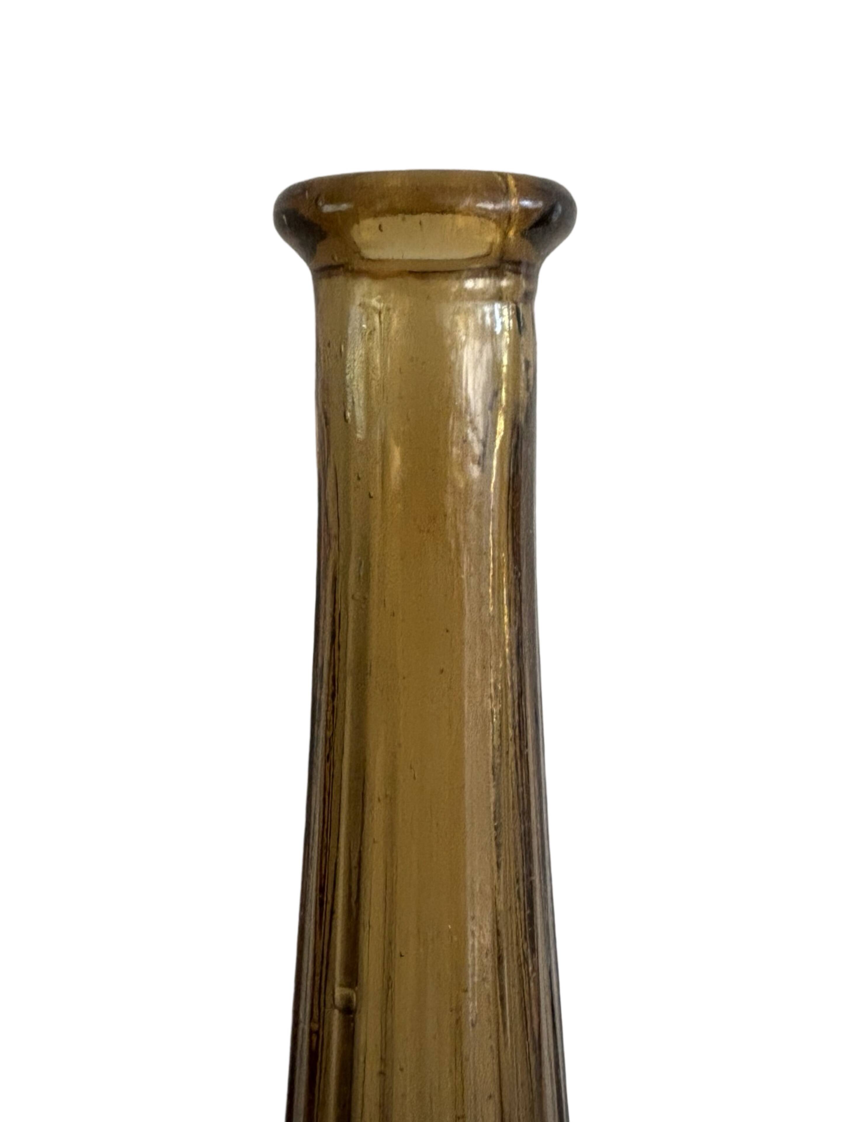 Vintage Empoli Glass Decanter with Stopper, Italy, 1960s