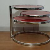 Chrome coffee table 3 swivel trays