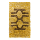 Vintage Hand-Knotted Shag Pile Rug with Brown Geometric Design on a Yellow Field, 100% Mohair Wool