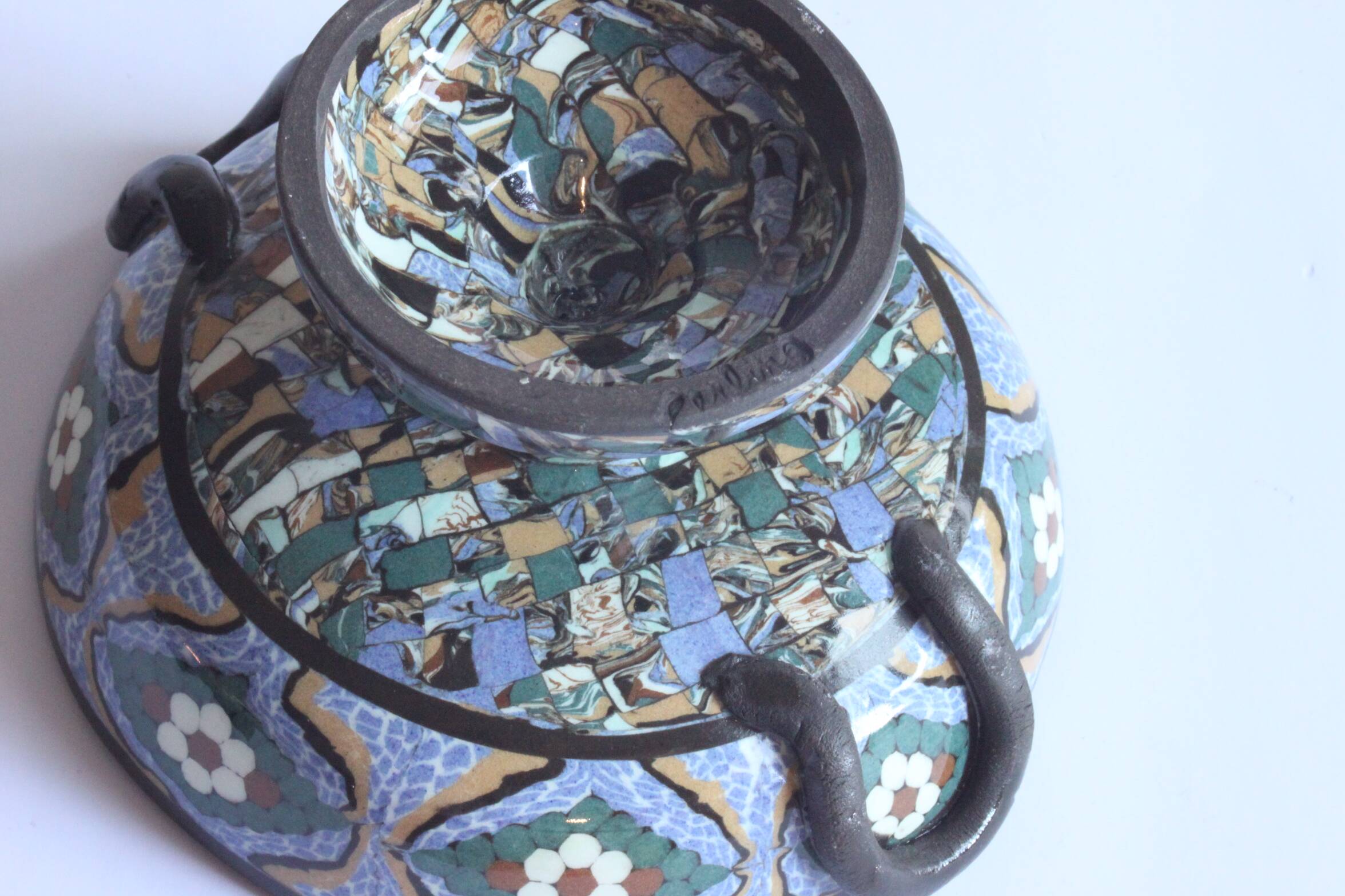 Taza en mosaïque Art déco par Jean Gerbino, 1930