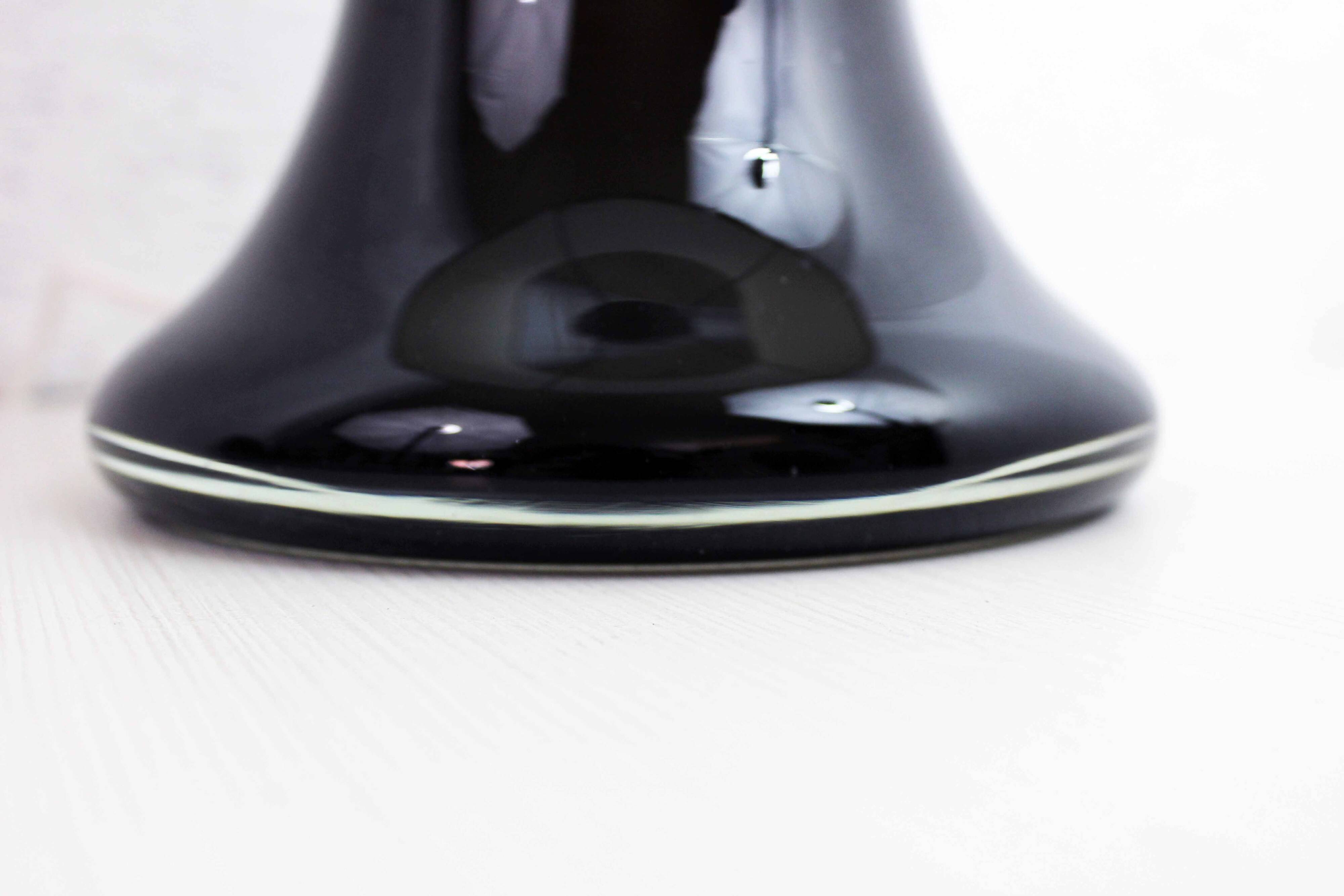 Black glass lamp base 1970