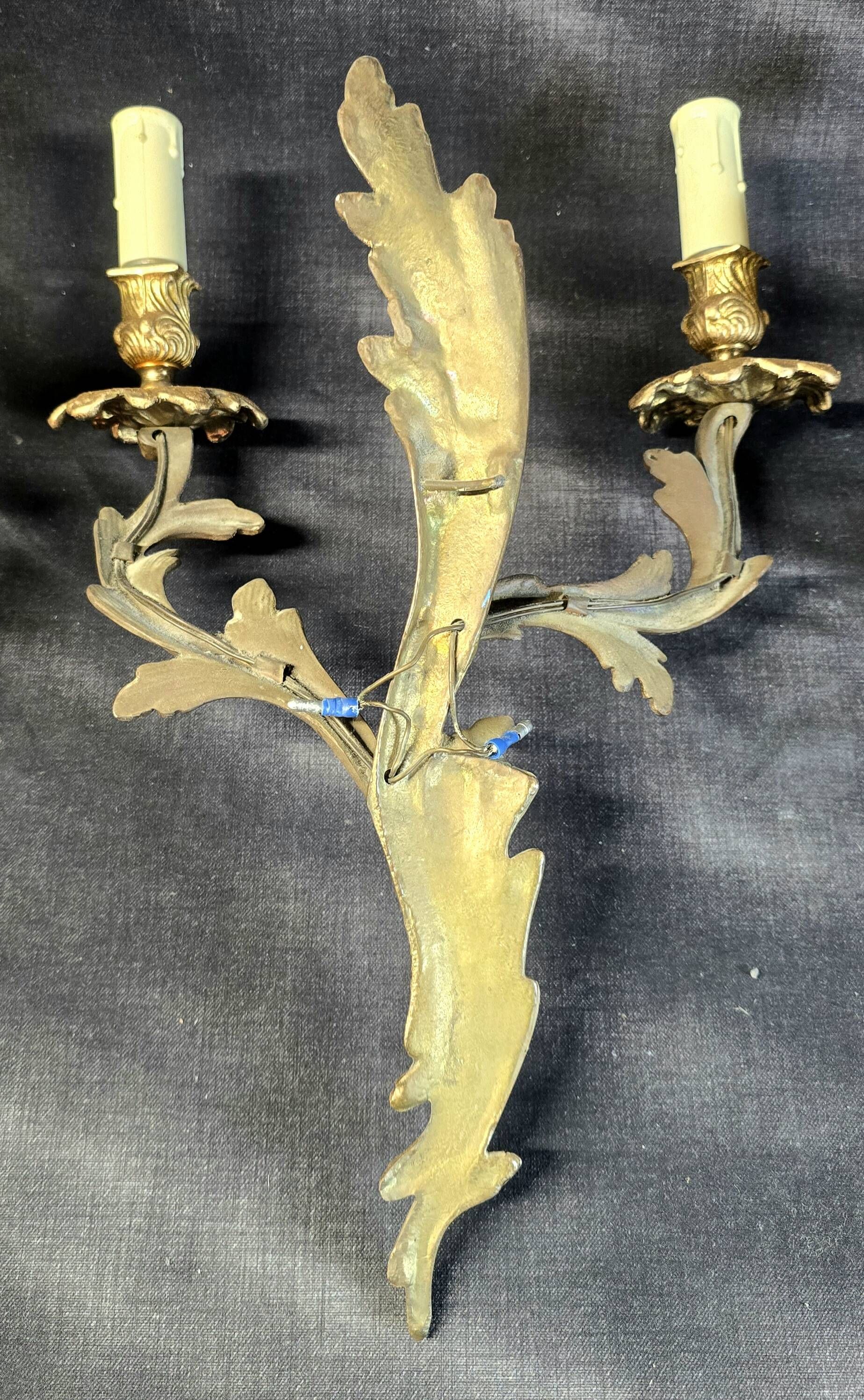 Set of 4 wall sconces in gilded bronze – Louis XV style – 20th century