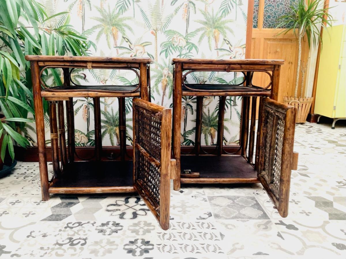 Vintage side table pair