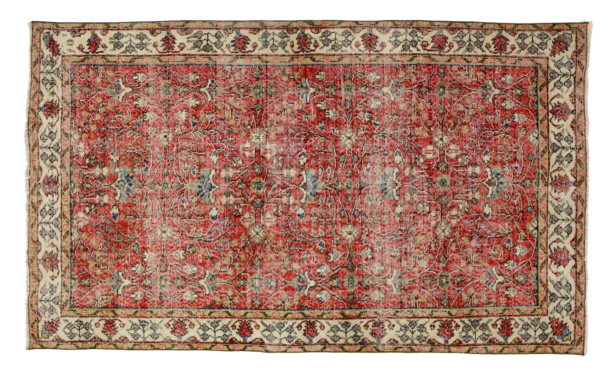 Anatolian handmade vintage rug 250 cm x 151 cm