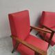 Vintage 1950s children's sofa and two armchairs with compass feet