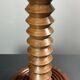 Midcentury brutalist wood turned side table, Charles Dudouyt style, 1950s