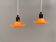Orange glass UFO pendant lights by Design-Light, early 1990s Denmark
