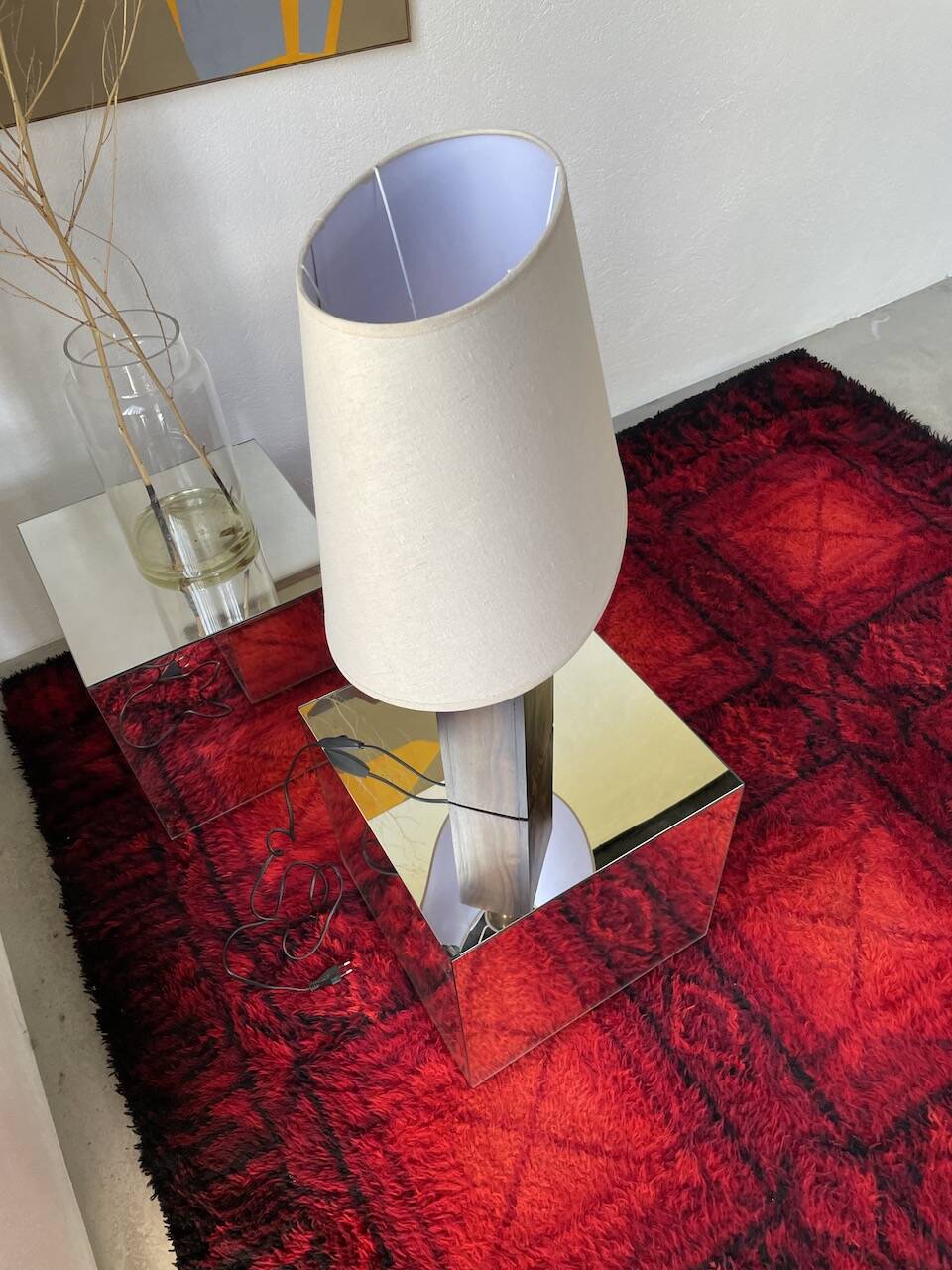 1950s wooden table lamp