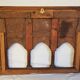 Carved wooden window with rear support for possible mirror