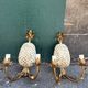 Pair of pineapple wall lights, in the style of Maison Charles / Jansen, an