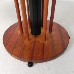 Vintage teak table with 6 narrow and 1 wide style, 1980s.