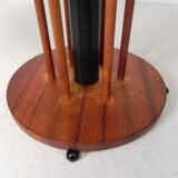 Vintage teak table with 6 narrow and 1 wide style, 1980s.