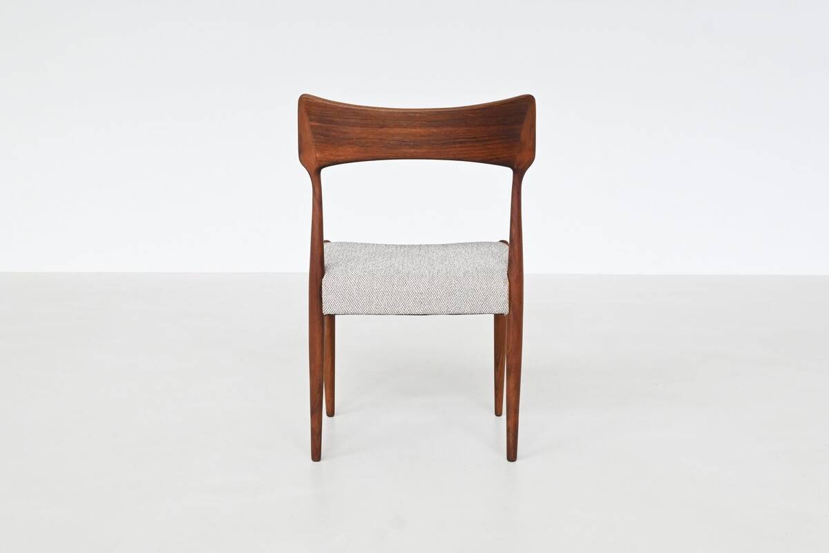 Bernhard Petersen dining chairs in rosewood by Christian Linnebergs, Denmark, 1960
