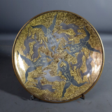 Jean Mayodon glazed ceramic cut decoration women and deer Signed SB