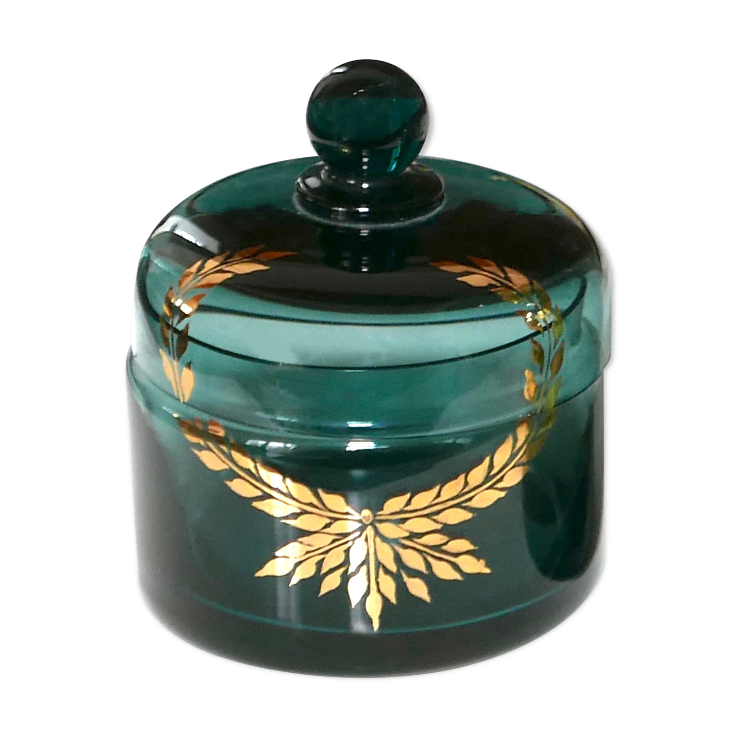 Clary Paris blue glass box, 70s