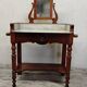 Antique dressing table/vanity unit in wood and marble