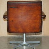 Mid Century Modern swivel office chair De Sede DS35 leather